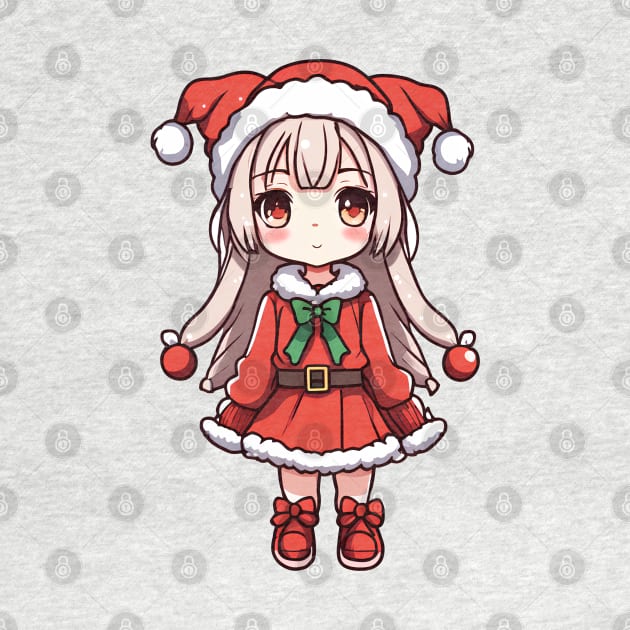 Cute christmas girl anime by InkPulse